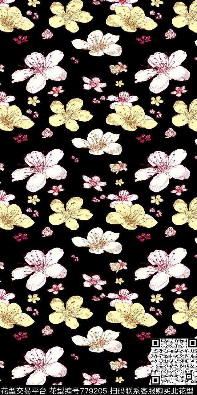 小碎花花卉花朵数码印花华亿平台下载（图片编号: 779205） - 瓦栏（Walan）