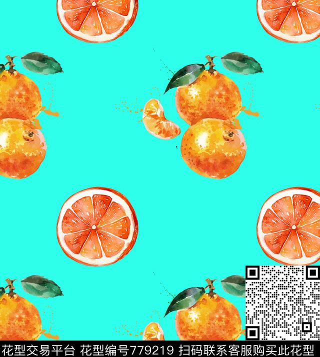 柠檬水果热带数码印花华亿平台下载（图片编号: 779219） - 瓦栏（Walan）