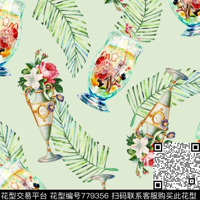 花卉花朵花杯子传统印花华亿平台下载（图片编号: 779356） - 瓦栏（Walan）