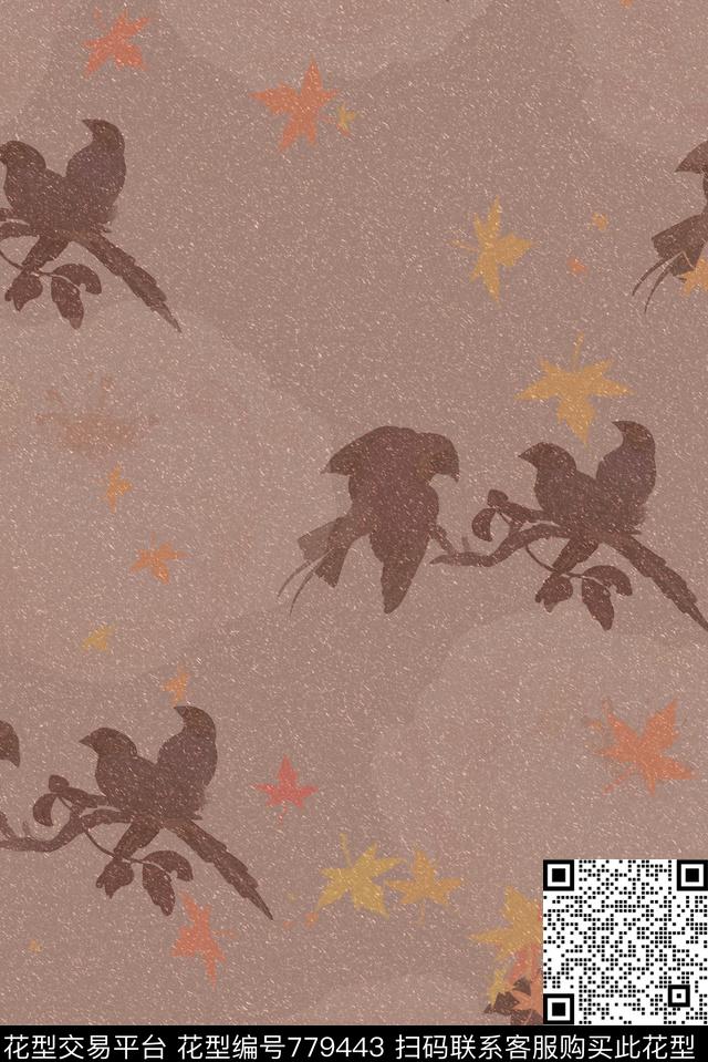 花鸟大花花卉数码印花华亿平台下载（图片编号: 779443） - 瓦栏（Walan）