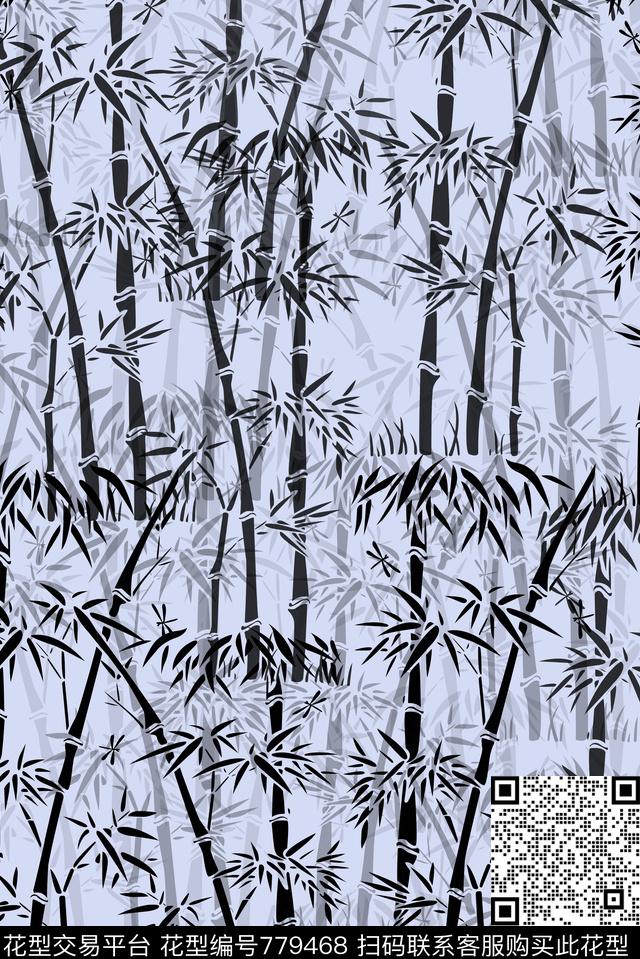 竹子竹叶自然竹数码印花华亿平台下载（图片编号: 779468） - 瓦栏（Walan）