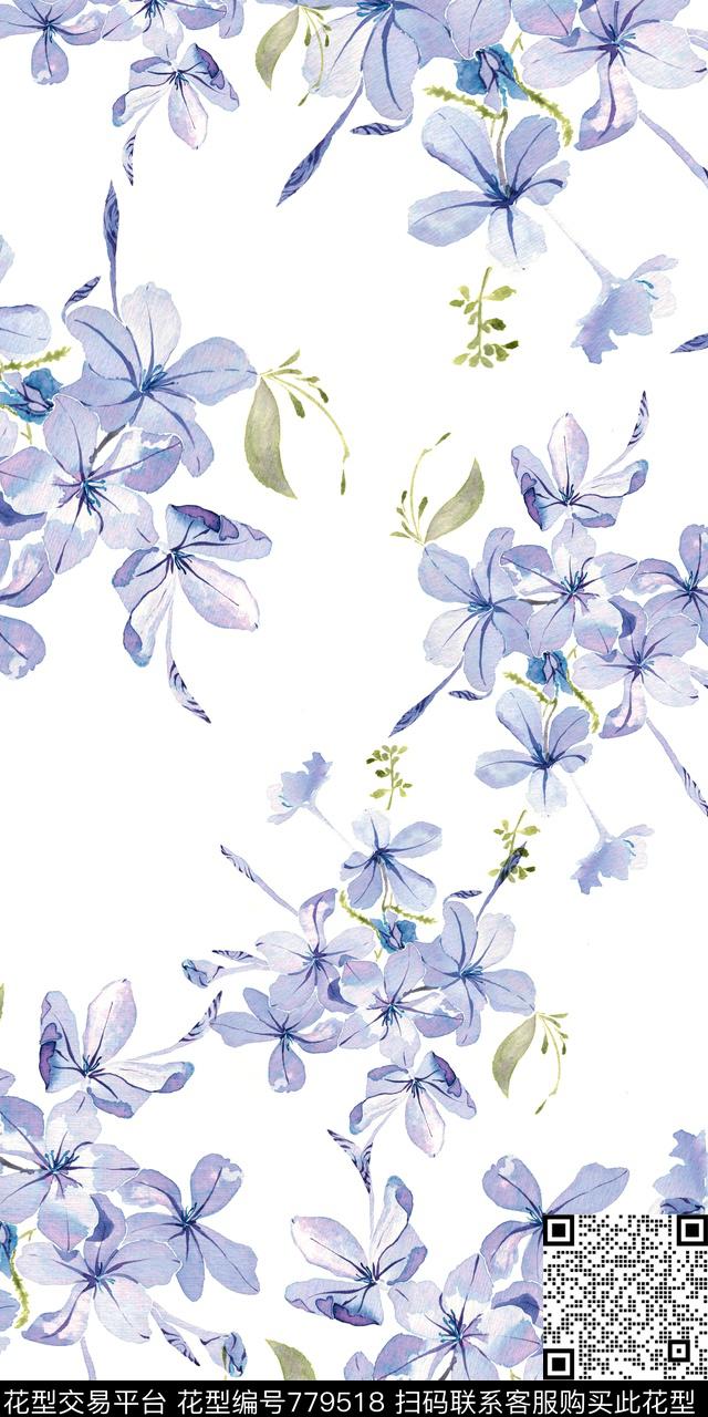 满版花乱花数码花卉类数码印花华亿平台下载（图片编号: 779518） - 瓦栏（Walan）