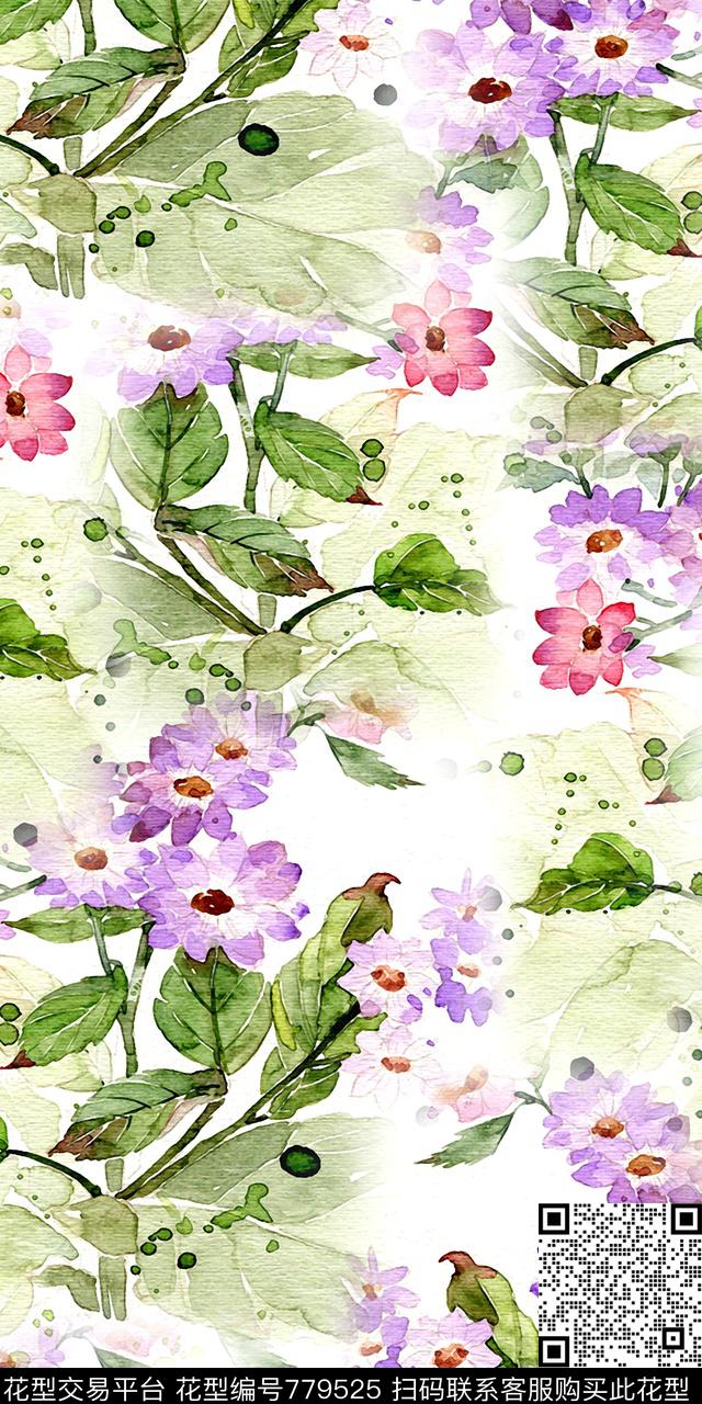 乱花花卉满版花数码印花华亿平台下载（图片编号: 779525） - 瓦栏（Walan）
