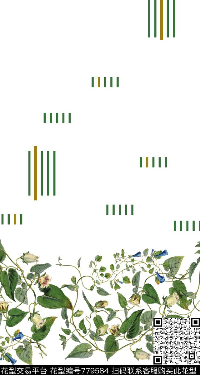 几何花朵花卉数码印花华亿平台下载（图片编号: 779584） - 瓦栏（Walan）