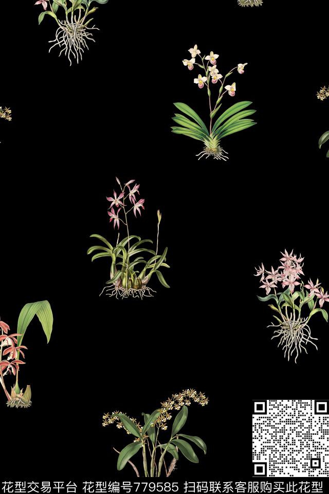 小碎花花卉花朵数码印花华亿平台下载（图片编号: 779585） - 瓦栏（Walan）