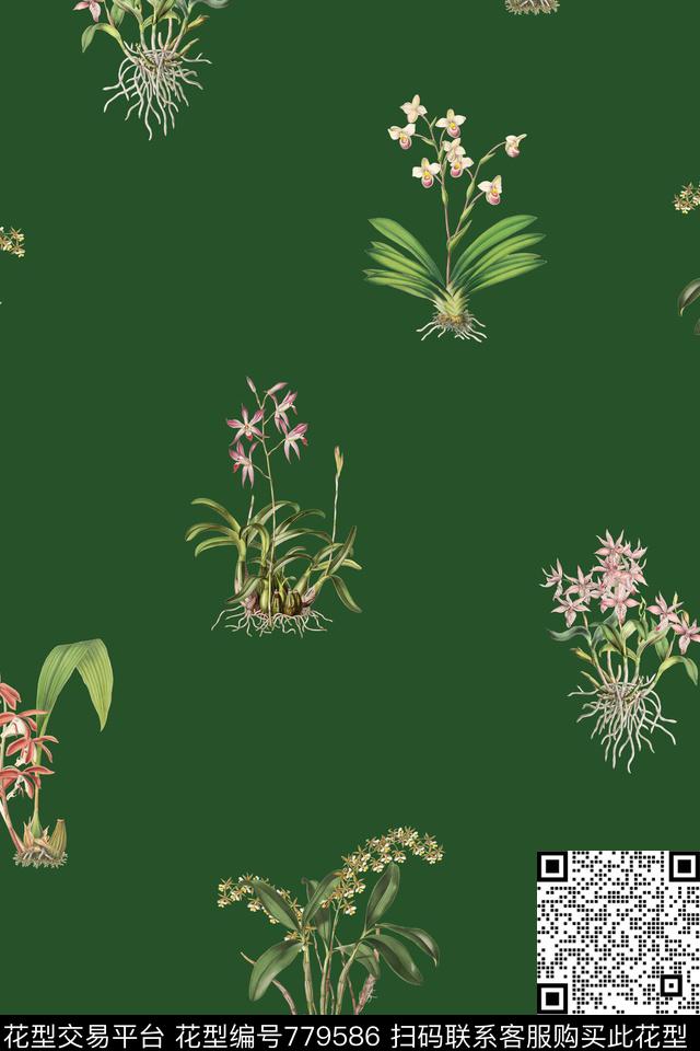 小碎花花卉花朵数码印花华亿平台下载（图片编号: 779586） - 瓦栏（Walan）