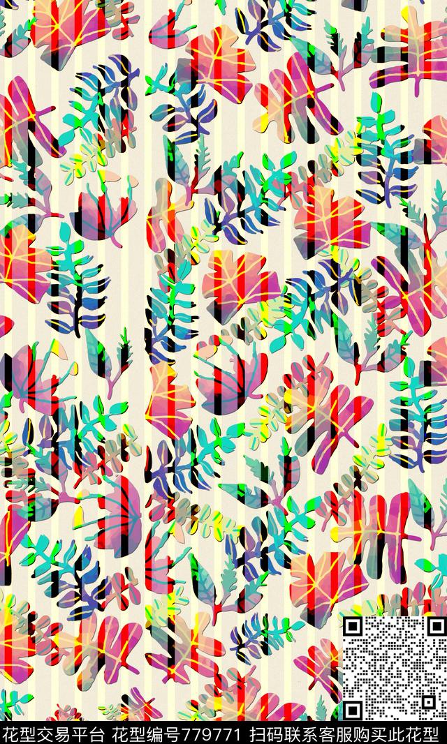 条纹肌理数码印花数码印花华亿平台下载（图片编号: 779771） - 瓦栏（Walan）
