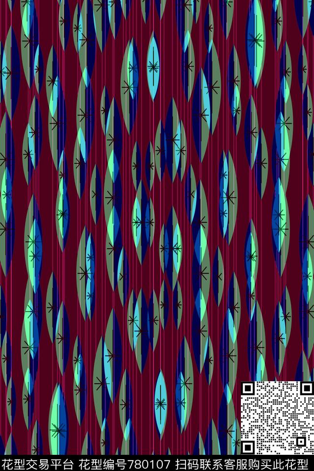 不规则几何几何条纹传统印花华亿平台下载（图片编号: 780107） - 瓦栏（Walan）