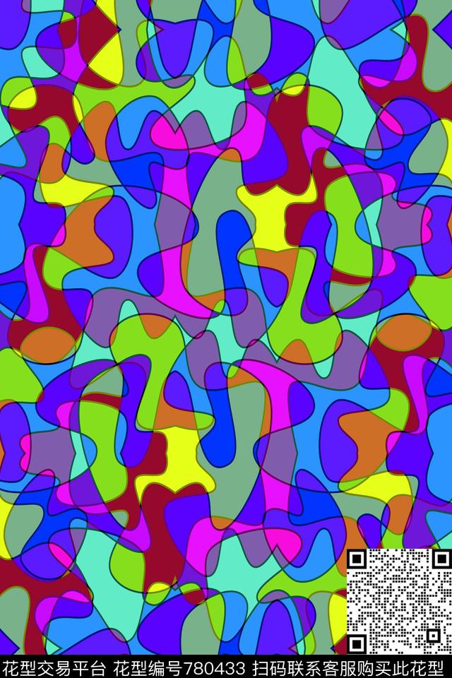 不规则几何色块条纹传统印花华亿平台下载（图片编号: 780433） - 瓦栏（Walan）