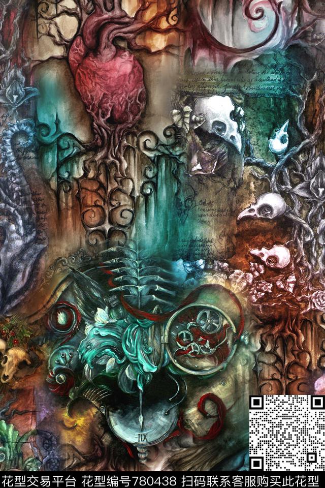 抽象肌理油画数码印花华亿平台下载（图片编号: 780438） - 瓦栏（Walan）