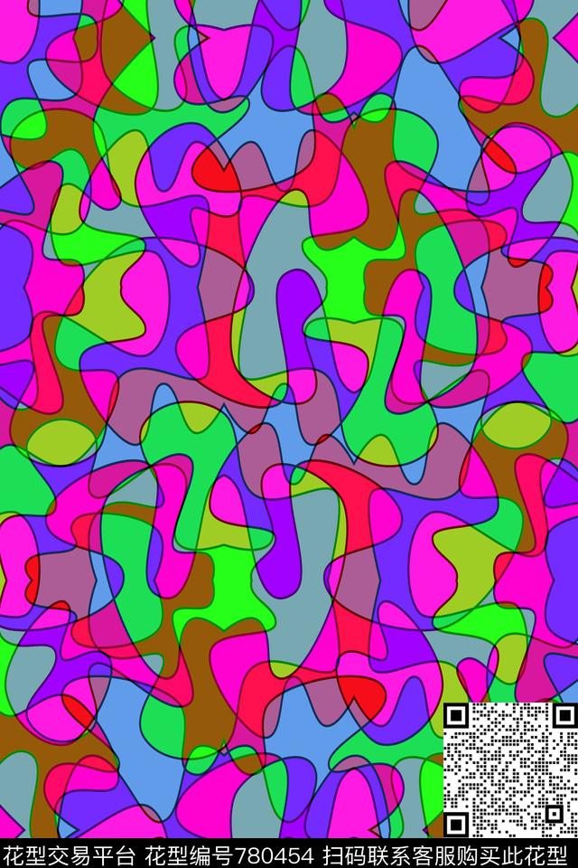 不规则几何色块条纹传统印花华亿平台下载（图片编号: 780454） - 瓦栏（Walan）