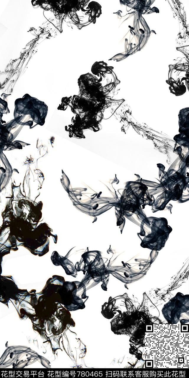 水墨数码印花抽象纹路数码印花华亿平台下载（图片编号: 780465） - 瓦栏（Walan）