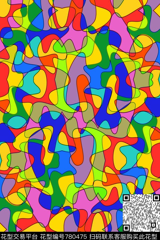 不规则几何色块条纹传统印花华亿平台下载（图片编号: 780475） - 瓦栏（Walan）