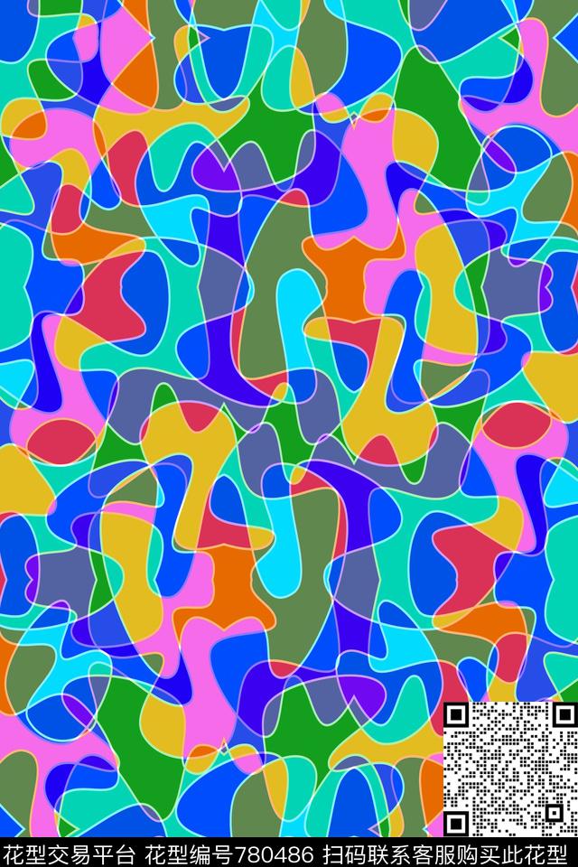 不规则几何色块条纹传统印花华亿平台下载（图片编号: 780486） - 瓦栏（Walan）