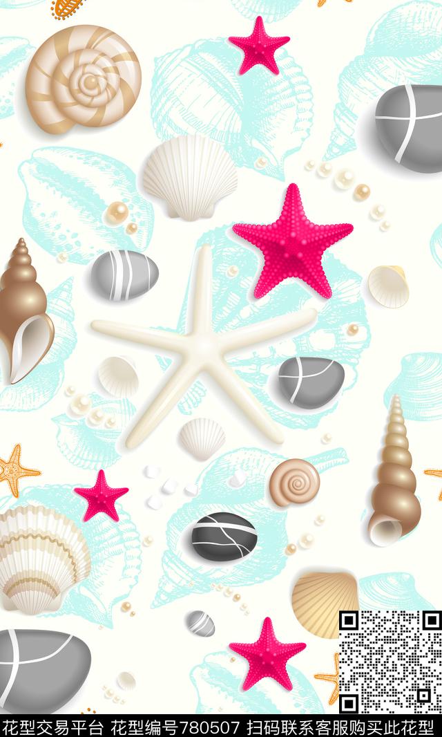 海洋生物卡通数码印花数码印花华亿平台下载（图片编号: 780507） - 瓦栏（Walan）