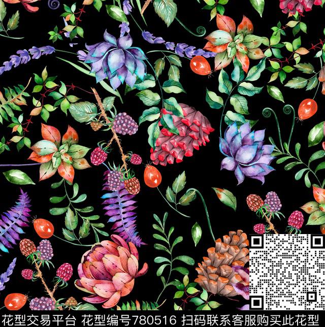 乱花小碎花花卉数码印花华亿平台下载（图片编号: 780516） - 瓦栏（Walan）