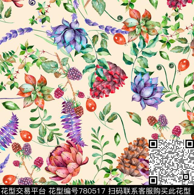 乱花小碎花花卉数码印花华亿平台下载（图片编号: 780517） - 瓦栏（Walan）