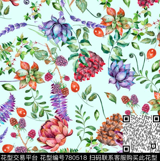 乱花小碎花花卉数码印花华亿平台下载（图片编号: 780518） - 瓦栏（Walan）