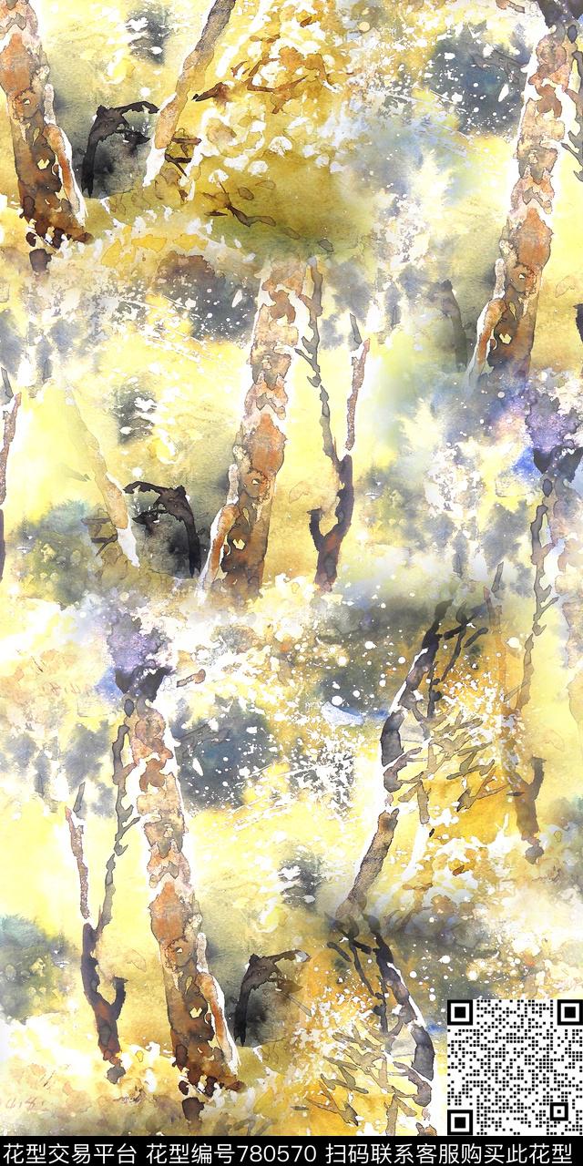 乱花满版花森林数码印花华亿平台下载（图片编号: 780570） - 瓦栏（Walan）