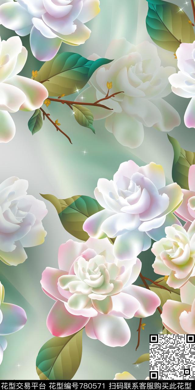 乱花花卉满版花数码印花华亿平台下载（图片编号: 780571） - 瓦栏（Walan）