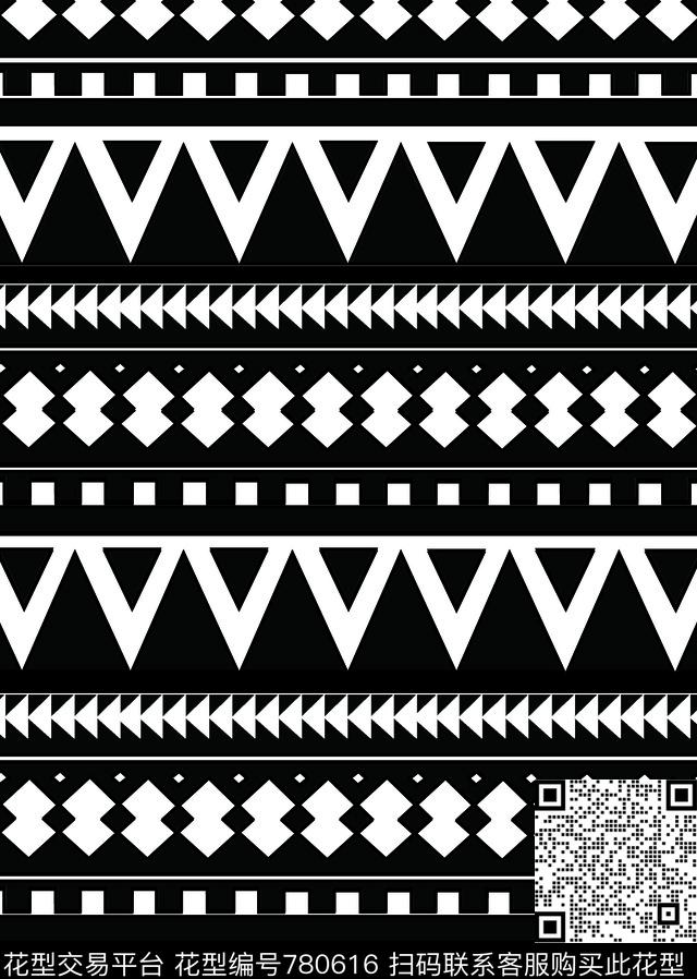 几何黑白不规则数码印花华亿平台下载（图片编号: 780616） - 瓦栏（Walan）