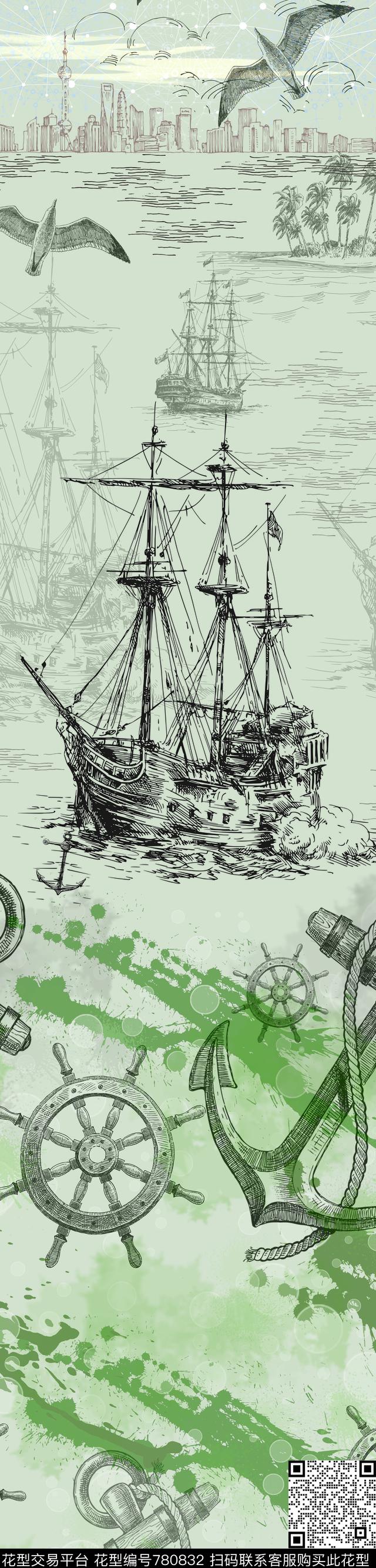 航海建筑数码印花数码印花华亿平台下载（图片编号: 780832） - 瓦栏（Walan）