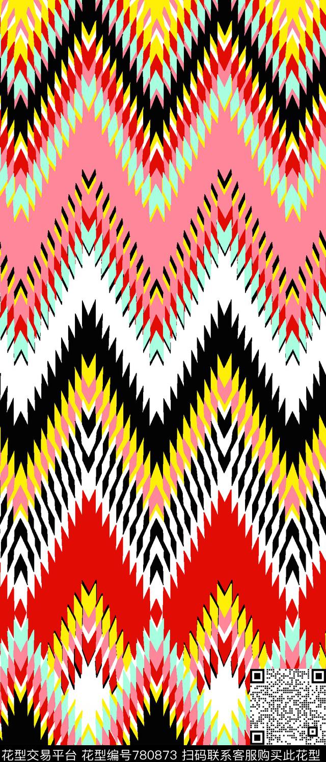 民族风条纹欧式传统印花华亿平台下载（图片编号: 780873） - 瓦栏（Walan）