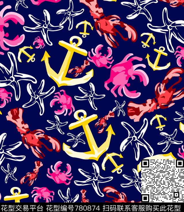 海底生物儿童系列可爱传统印花华亿平台下载（图片编号: 780874） - 瓦栏（Walan）