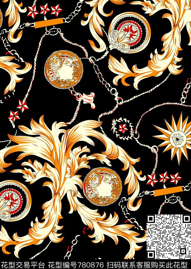 欧式高端花夲数码印花华亿平台下载（图片编号: 780876） - 瓦栏（Walan）