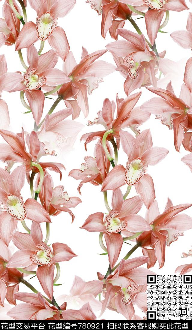 花卉水彩手绘数码印花华亿平台下载（图片编号: 780921） - 瓦栏（Walan）