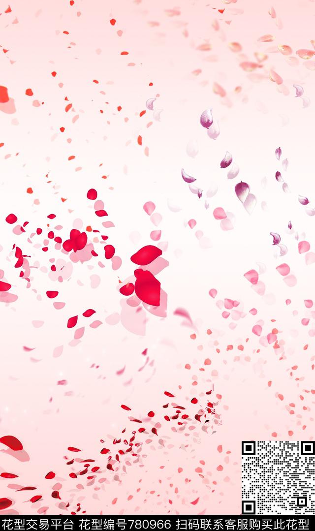 花瓣花朵玫瑰数码印花华亿平台下载（图片编号: 780966） - 瓦栏（Walan）