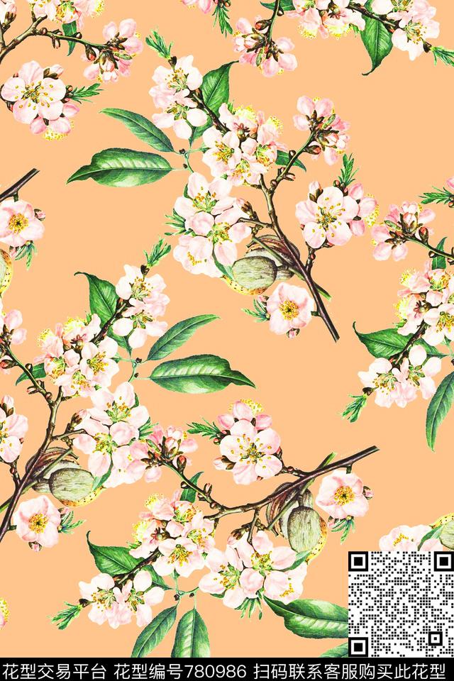 富贵时尚水彩花卉组合时尚数码女装数码印花华亿平台下载（图片编号: 780986） - 瓦栏（Walan）