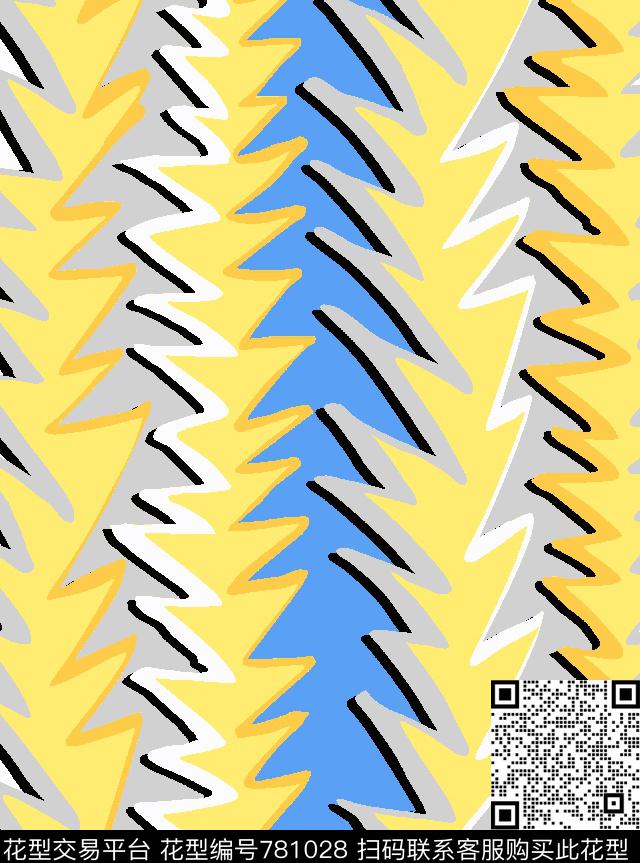 几何个性条纹泳装传统印花华亿平台下载（图片编号: 781028） - 瓦栏（Walan）