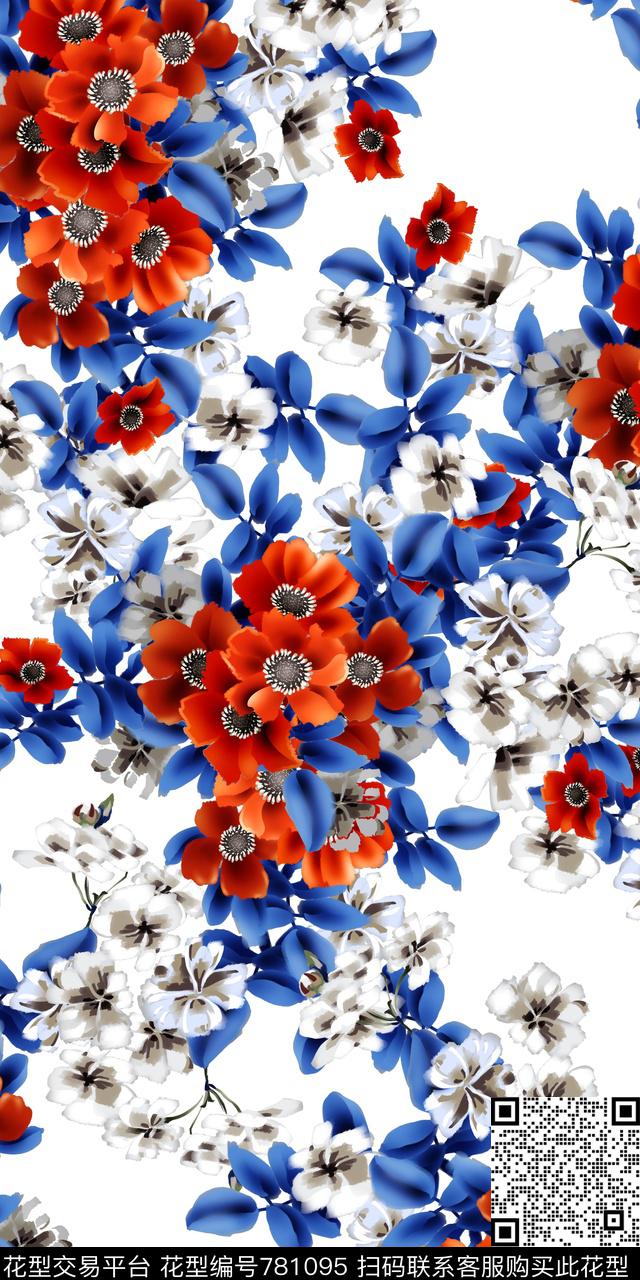 小碎花花卉乱花数码印花华亿平台下载（图片编号: 781095） - 瓦栏（Walan）