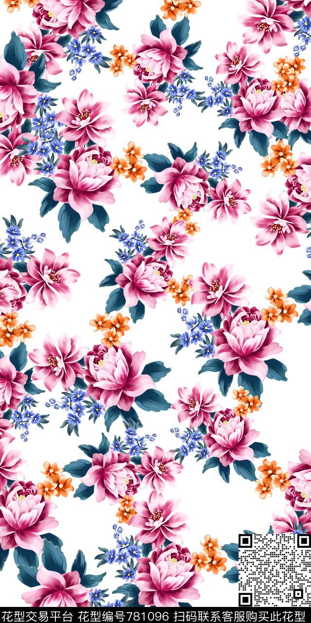 小碎花花卉乱花数码印花华亿平台下载（图片编号: 781096） - 瓦栏（Walan）
