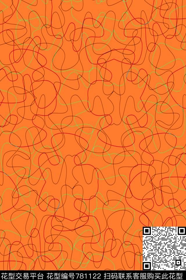 曲线波浪条纹细条纹传统印花华亿平台下载（图片编号: 781122） - 瓦栏（Walan）