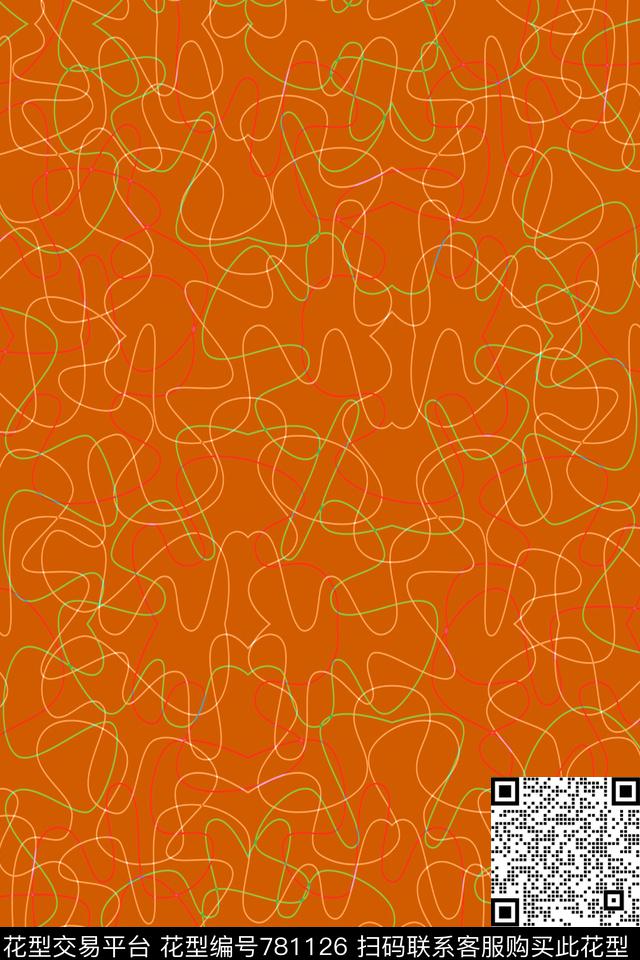 曲线波浪条纹细条纹传统印花华亿平台下载（图片编号: 781126） - 瓦栏（Walan）