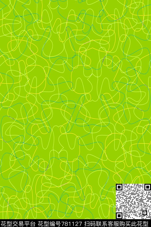 曲线波浪条纹细条纹传统印花华亿平台下载（图片编号: 781127） - 瓦栏（Walan）