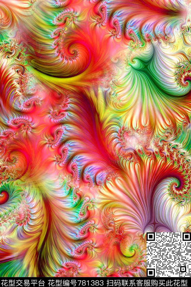 抽象分形肌理数码印花华亿平台下载（图片编号: 781383） - 瓦栏（Walan）