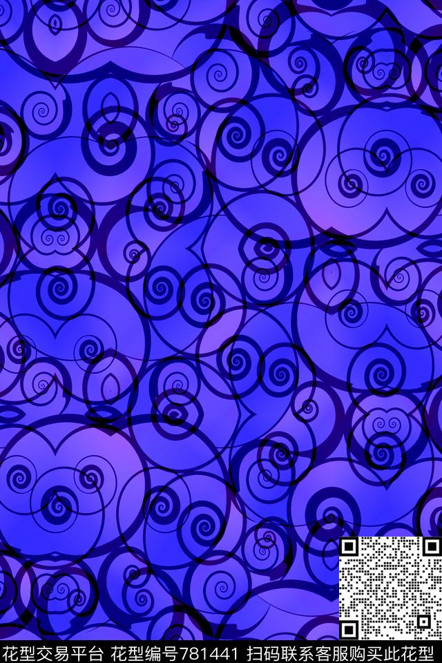 曲线波浪条纹细条纹传统印花华亿平台下载（图片编号: 781441） - 瓦栏（Walan）