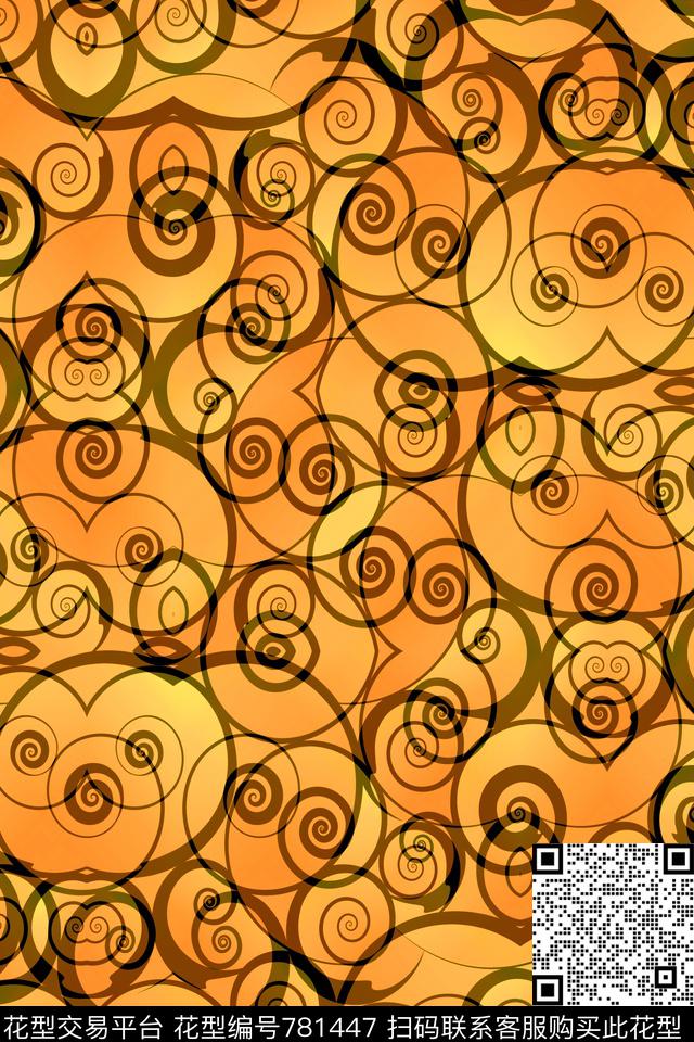 曲线波浪条纹细条纹传统印花华亿平台下载（图片编号: 781447） - 瓦栏（Walan）