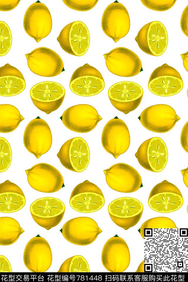 柠檬水果泳装数码印花华亿平台下载（图片编号: 781448） - 瓦栏（Walan）