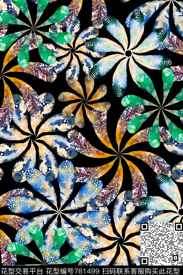 动物纹羽毛满版数码印花华亿平台下载（图片编号: 781499） - 瓦栏（Walan）