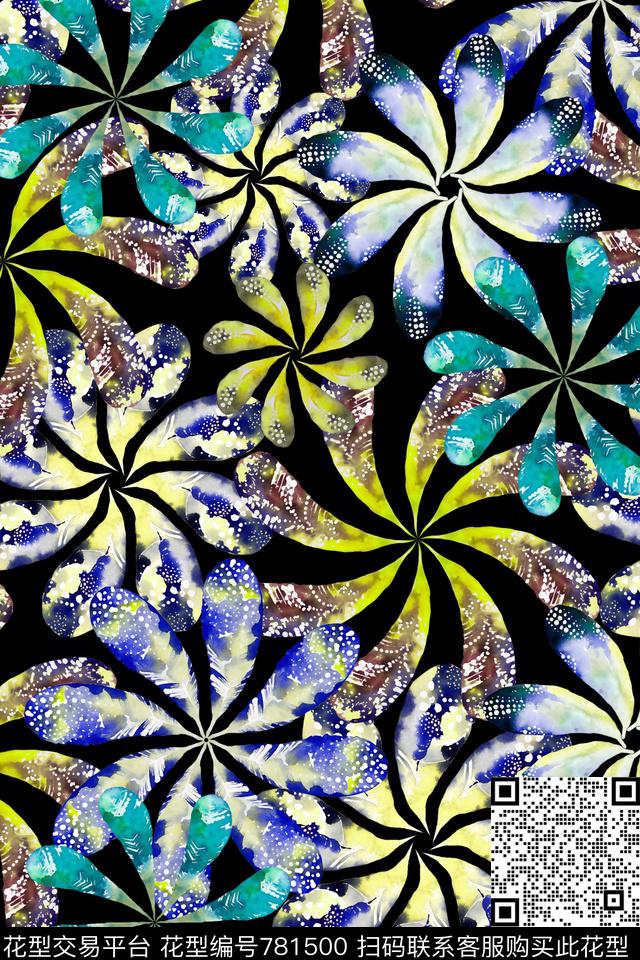 动物纹羽毛满版数码印花华亿平台下载（图片编号: 781500） - 瓦栏（Walan）