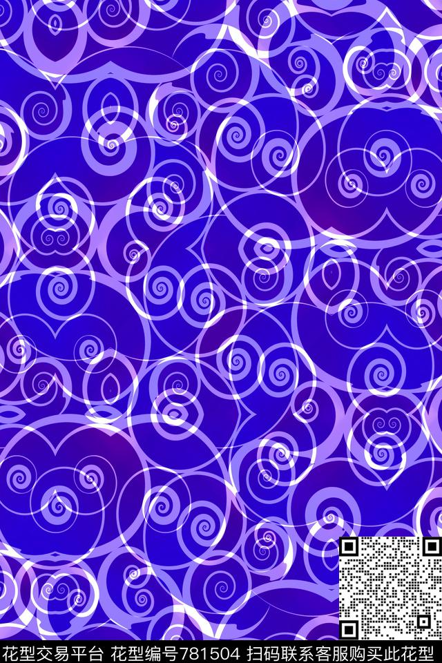 曲线波浪条纹细条纹传统印花华亿平台下载（图片编号: 781504） - 瓦栏（Walan）