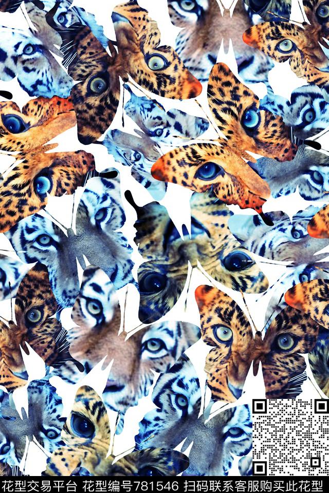 动物豹子满版数码印花华亿平台下载（图片编号: 781546） - 瓦栏（Walan）