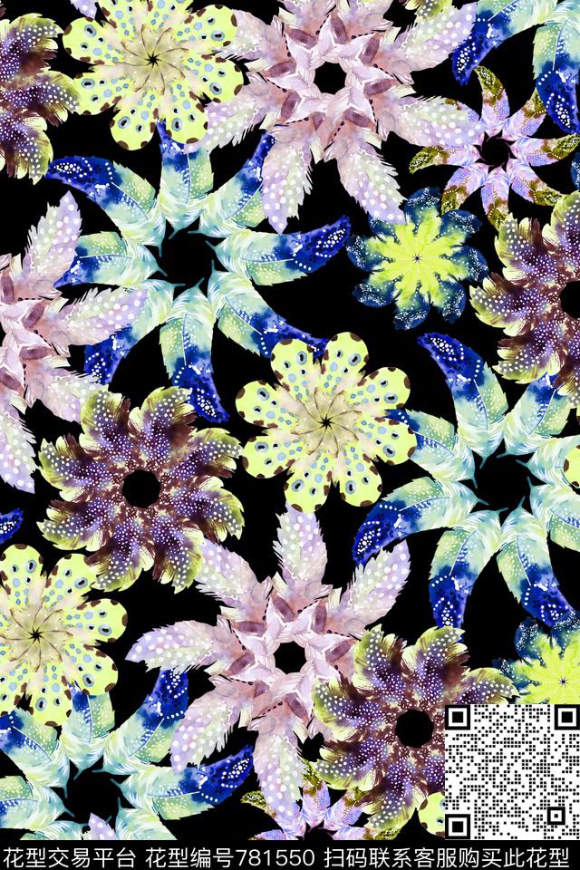 动物纹羽毛满版数码印花华亿平台下载（图片编号: 781550） - 瓦栏（Walan）