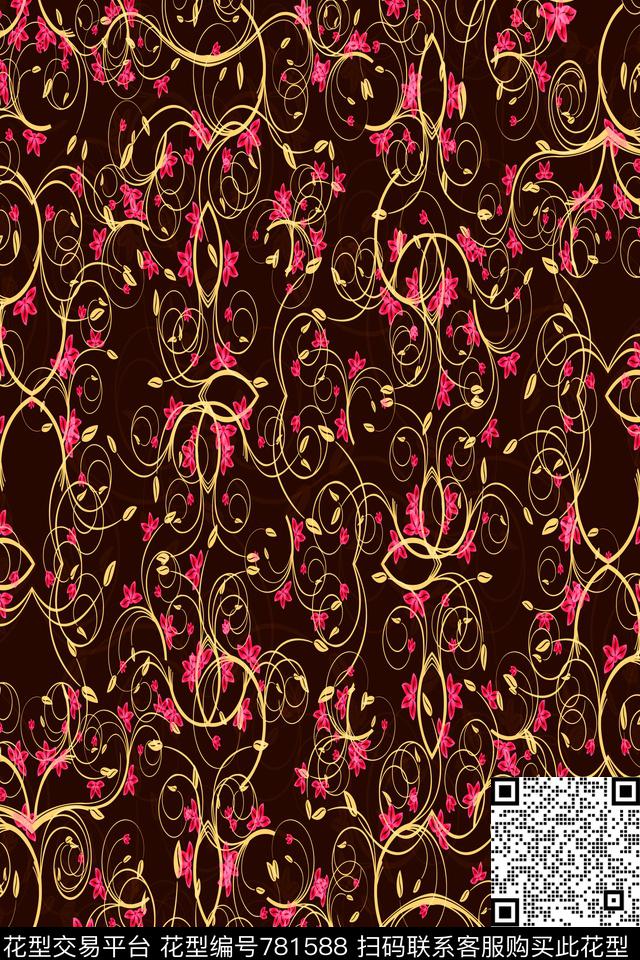 条纹波浪条纹曲线传统印花华亿平台下载（图片编号: 781588） - 瓦栏（Walan）