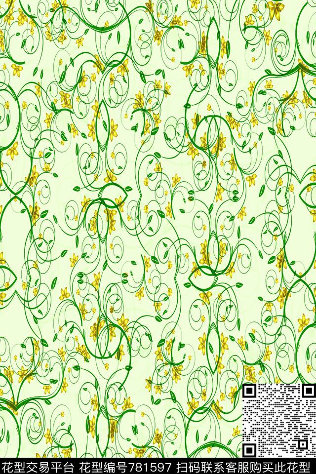 条纹波浪条纹曲线传统印花华亿平台下载（图片编号: 781597） - 瓦栏（Walan）