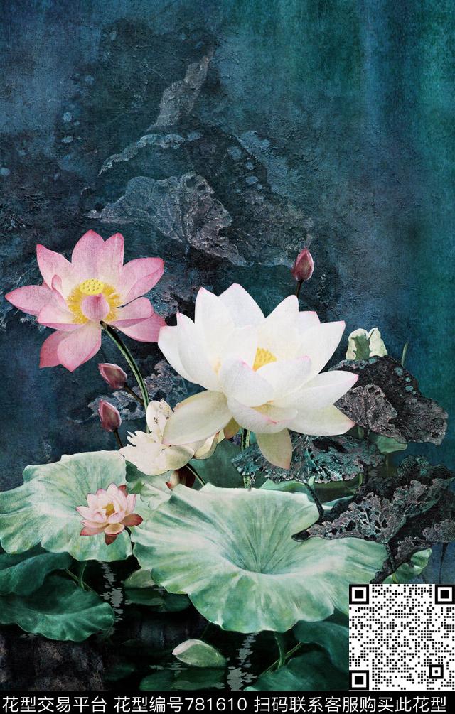 花卉流行时尚数码数码印花华亿平台下载（图片编号: 781610） - 瓦栏（Walan）